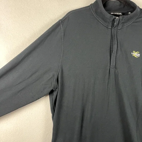Travis Mathew Newport 1/4 Zip Pullover Mens XL Black Stretch Pockets Golf Logo - Picture 4 of 16